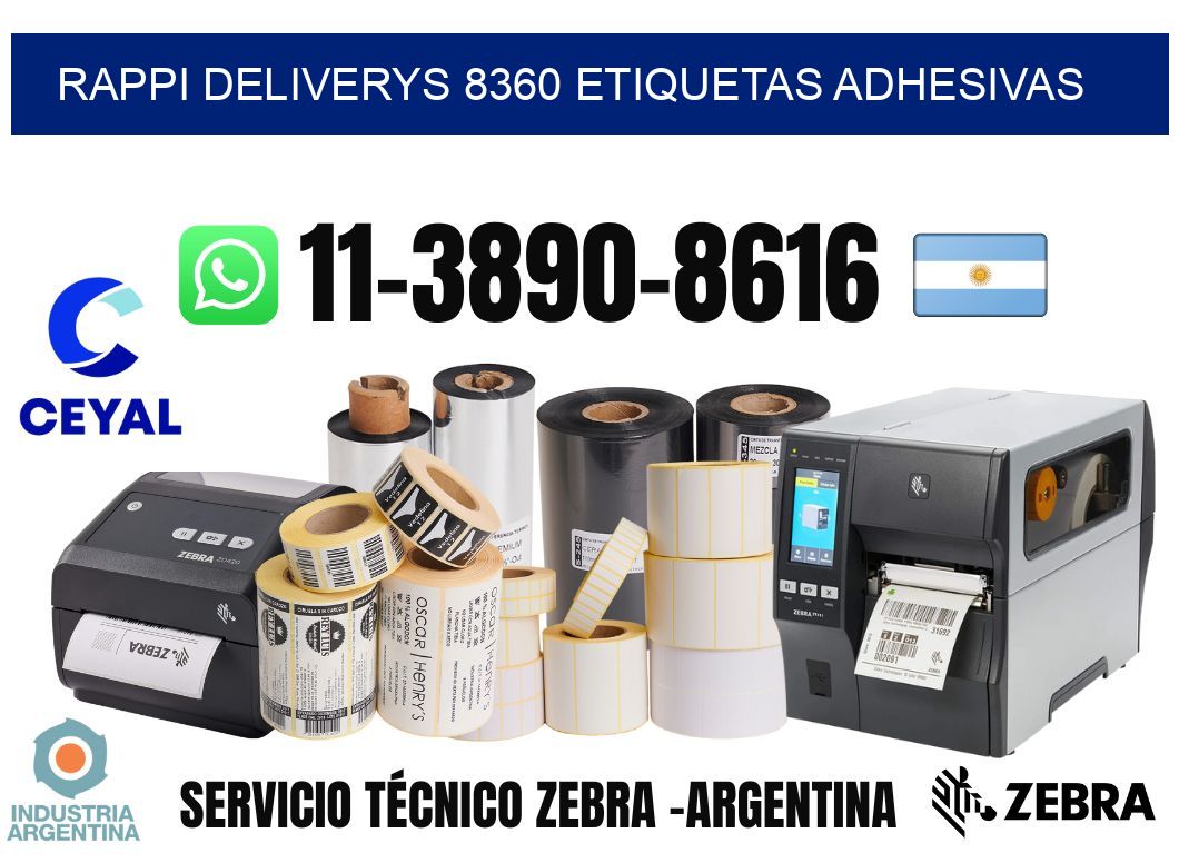 rappi deliverys 8360 etiquetas adhesivas