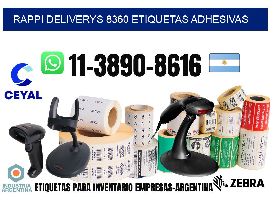 rappi deliverys 8360 etiquetas adhesivas
