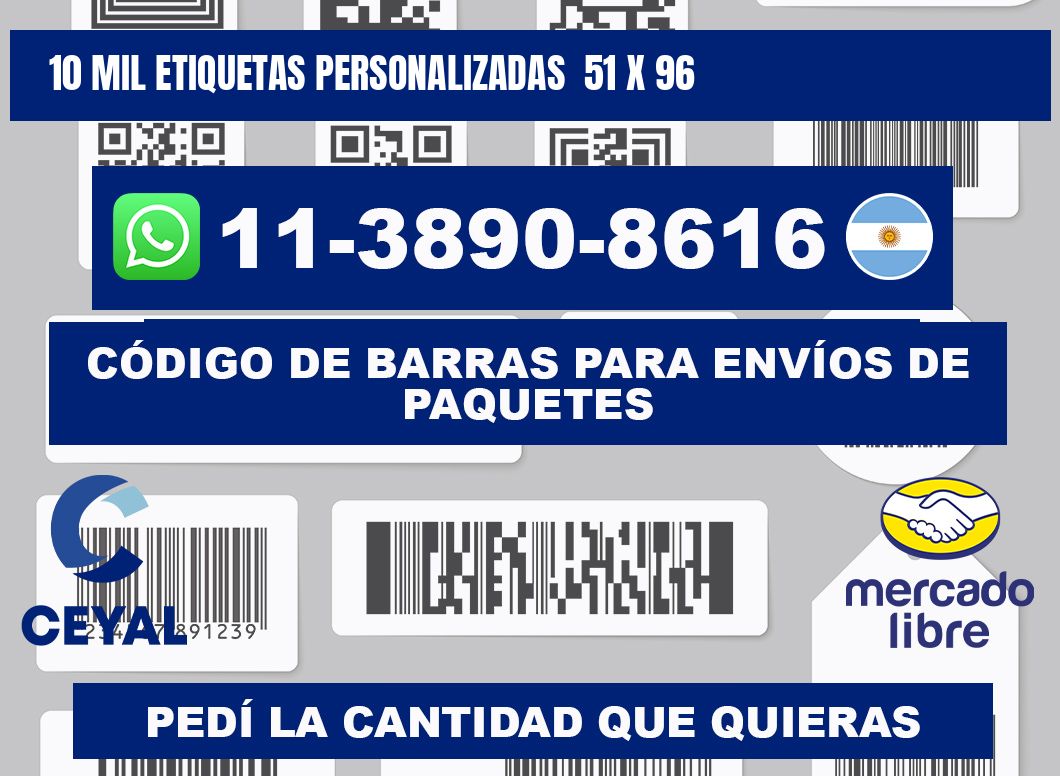 10 mil etiquetas personalizadas  51 x 96
