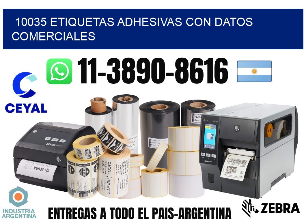 10035 Etiquetas adhesivas con datos comerciales