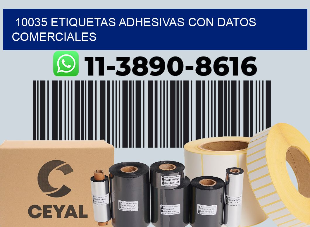 10035 Etiquetas adhesivas con datos comerciales
