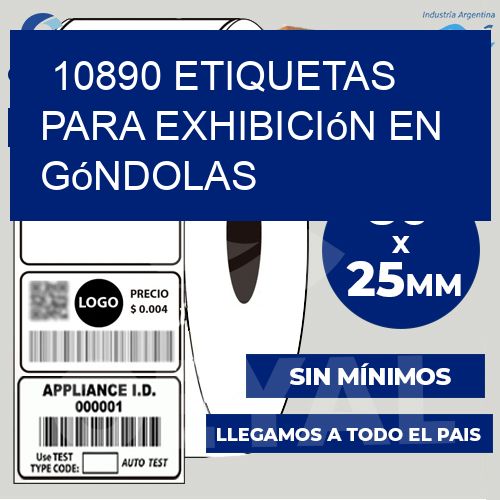10890 Etiquetas para exhibición en góndolas