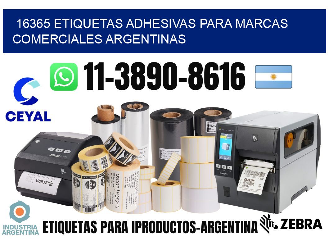 16365 Etiquetas adhesivas para marcas comerciales argentinas
