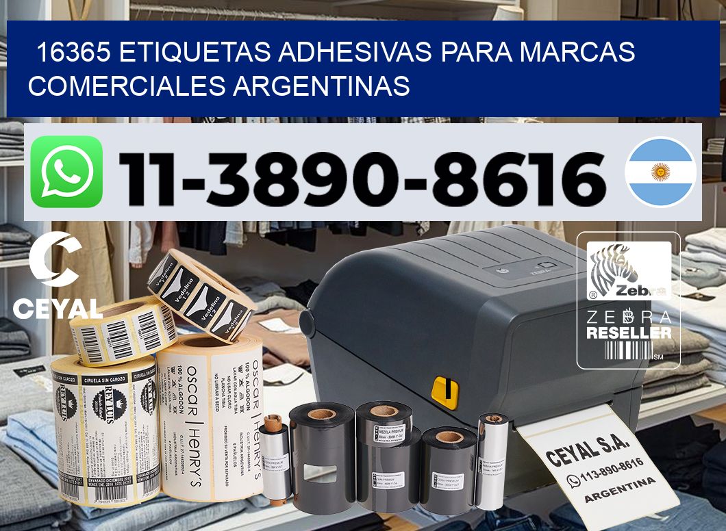 16365 Etiquetas adhesivas para marcas comerciales argentinas