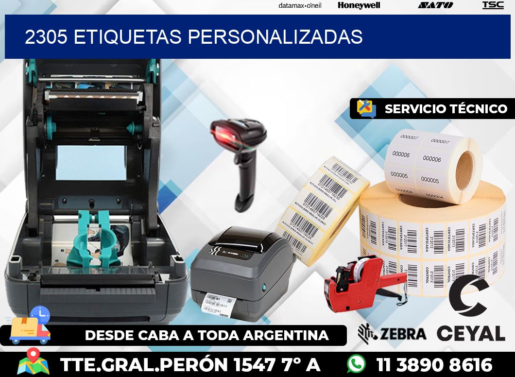 2305 etiquetas personalizadas