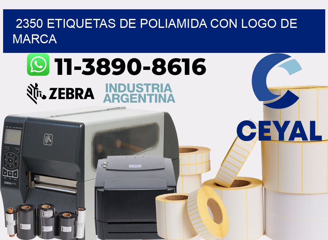 2350 Etiquetas de poliamida con logo de marca