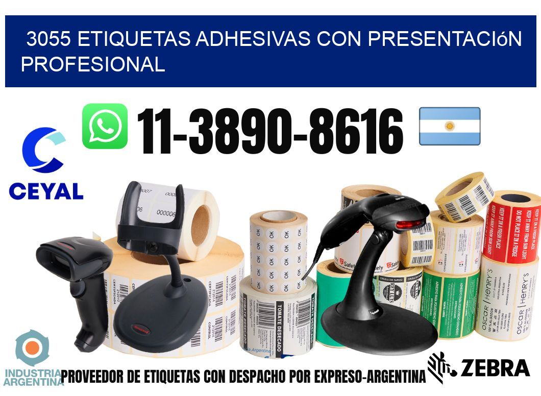 3055 Etiquetas adhesivas con presentación profesional