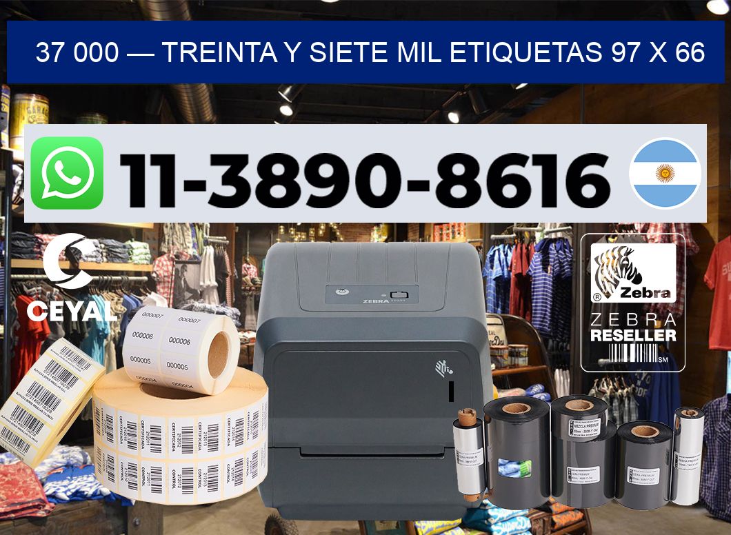 37 000 — treinta y siete mil etiquetas 97 x 66