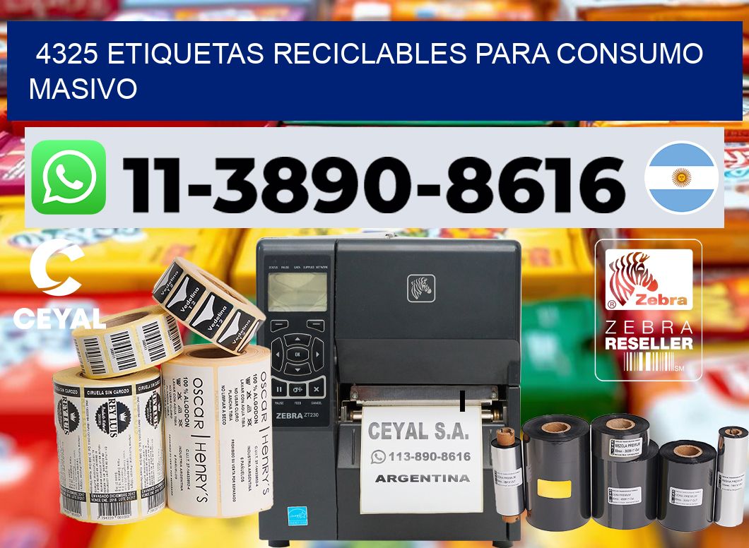 4325 Etiquetas reciclables para consumo masivo