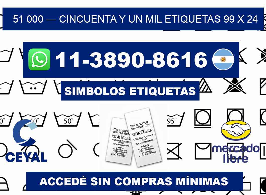 51 000 — cincuenta y un mil etiquetas 99 x 24