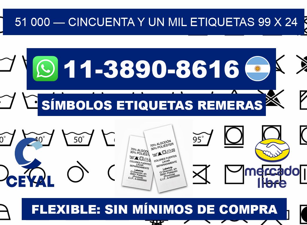 51 000 — cincuenta y un mil etiquetas 99 x 24
