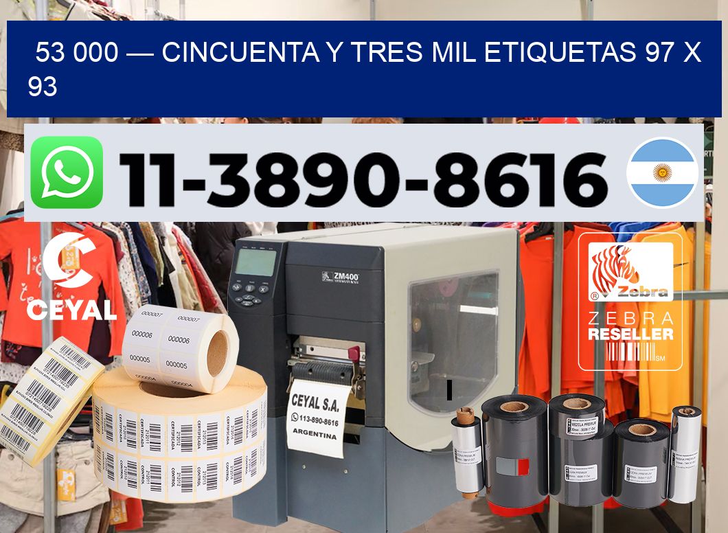 53 000 — cincuenta y tres mil etiquetas 97 x 93