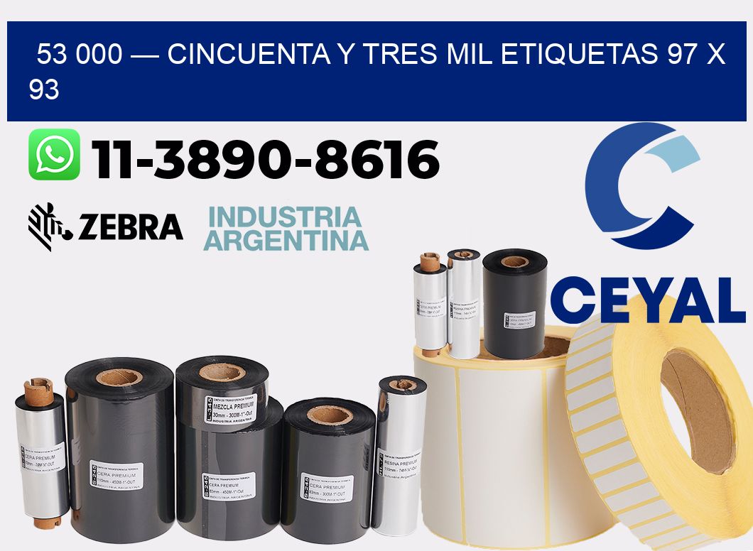 53 000 — cincuenta y tres mil etiquetas 97 x 93