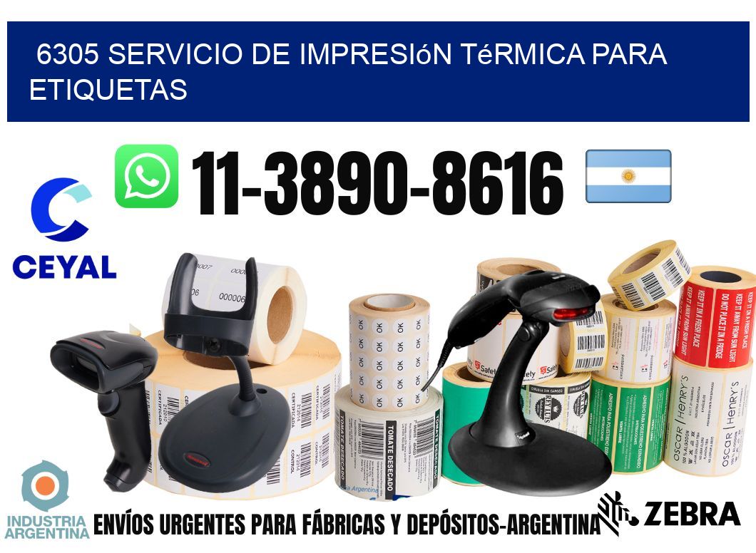 6305 Servicio de impresión térmica para etiquetas