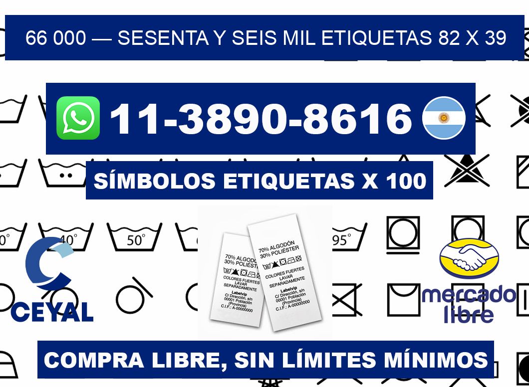 66 000 — sesenta y seis mil etiquetas 82 x 39