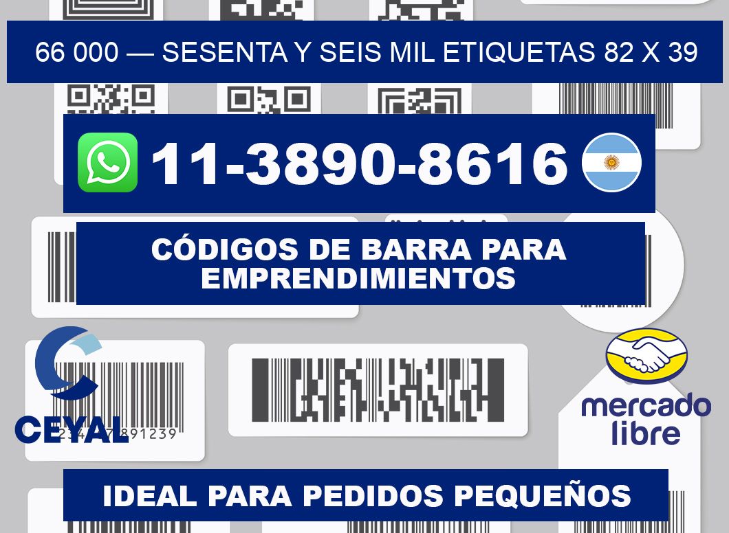 66 000 — sesenta y seis mil etiquetas 82 x 39