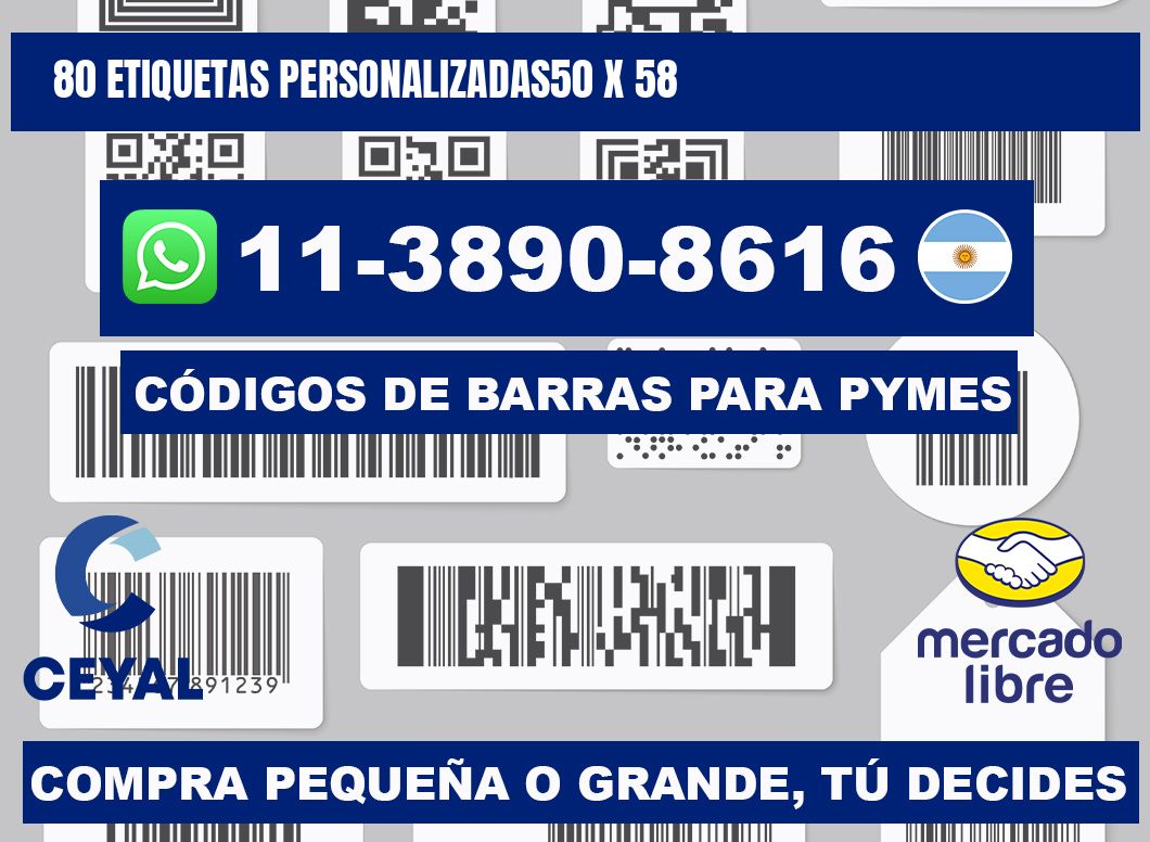 80 ETIQUETAS PERSONALIZADAS50 x 58
