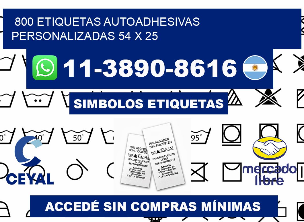 800 Etiquetas autoadhesivas personalizadas 54 x 25