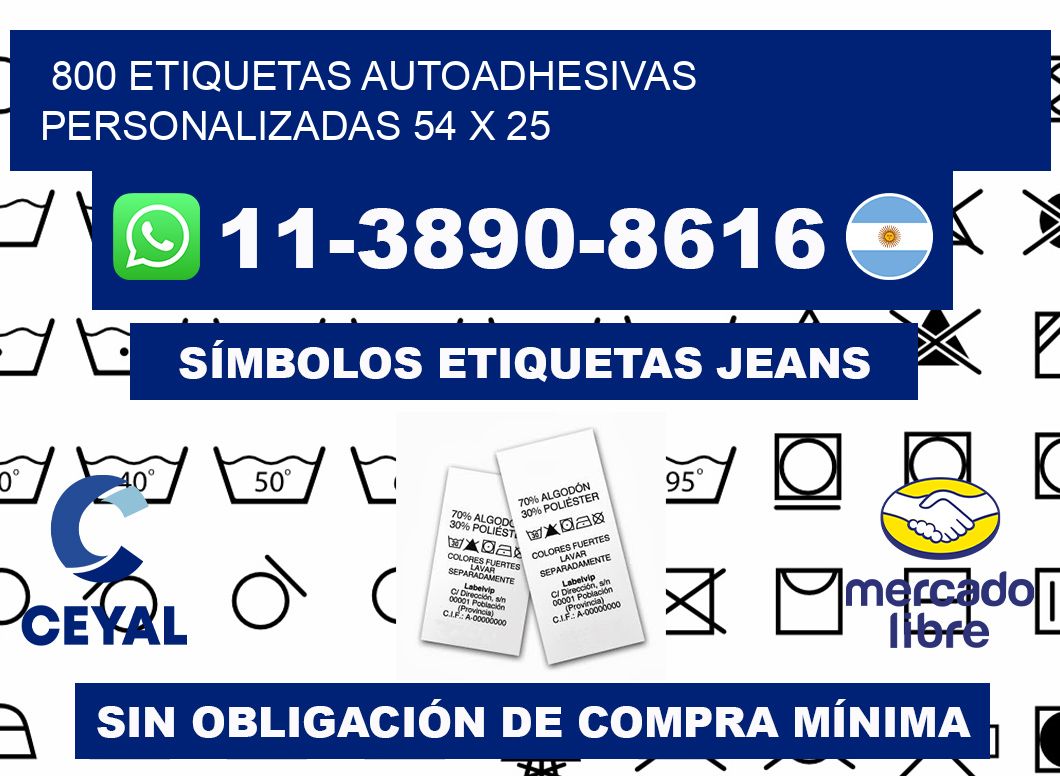 800 Etiquetas autoadhesivas personalizadas 54 x 25