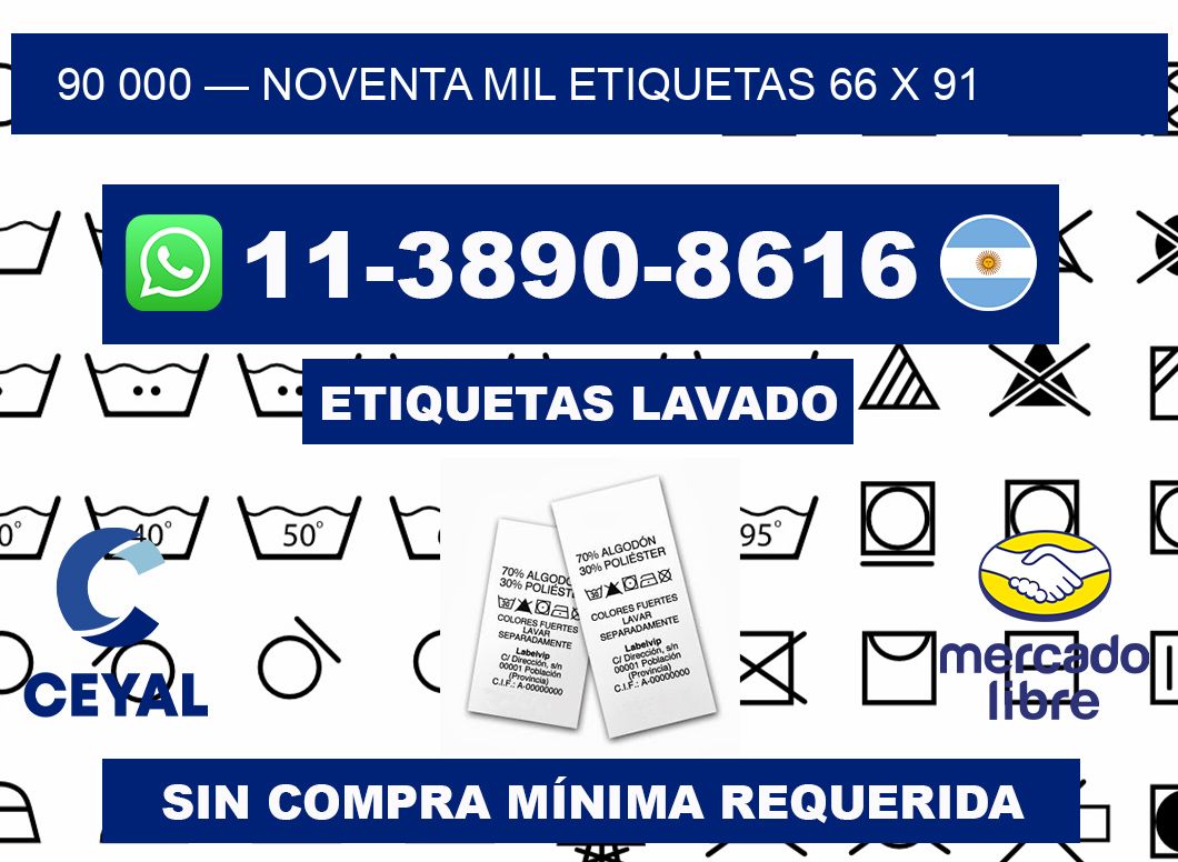 90 000 — noventa mil etiquetas 66 x 91