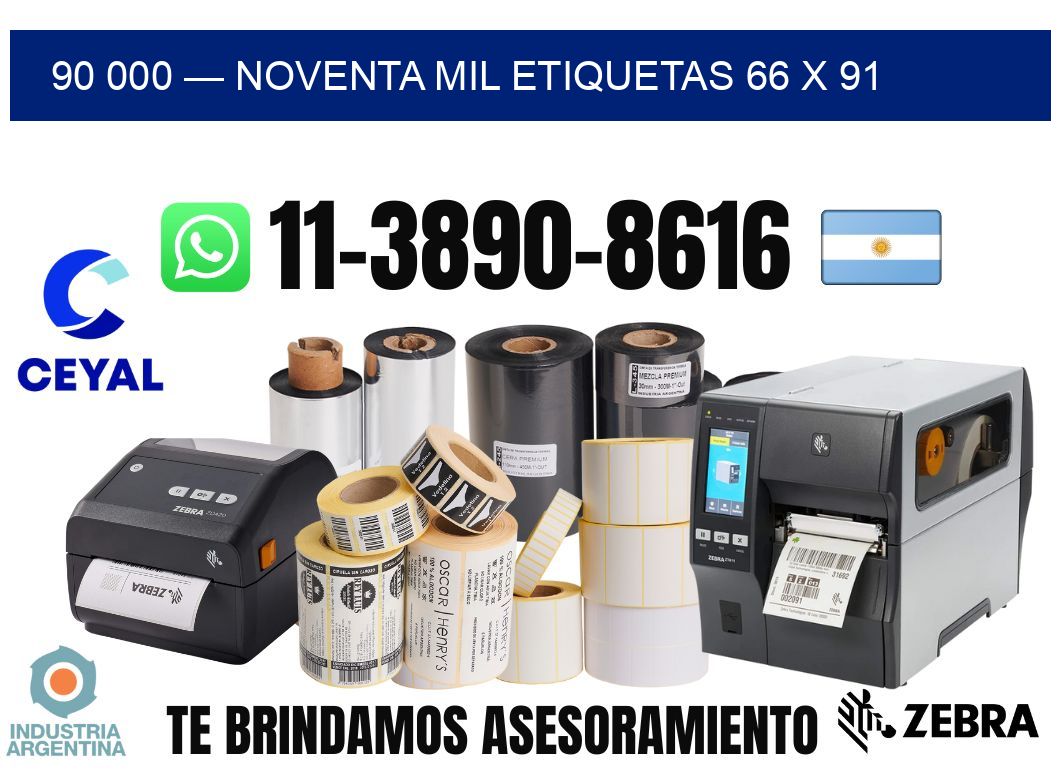 90 000 — noventa mil etiquetas 66 x 91