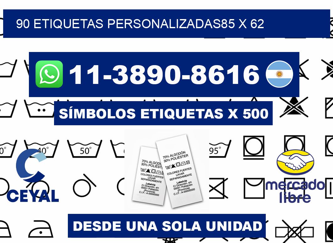 90 ETIQUETAS PERSONALIZADAS85 x 62