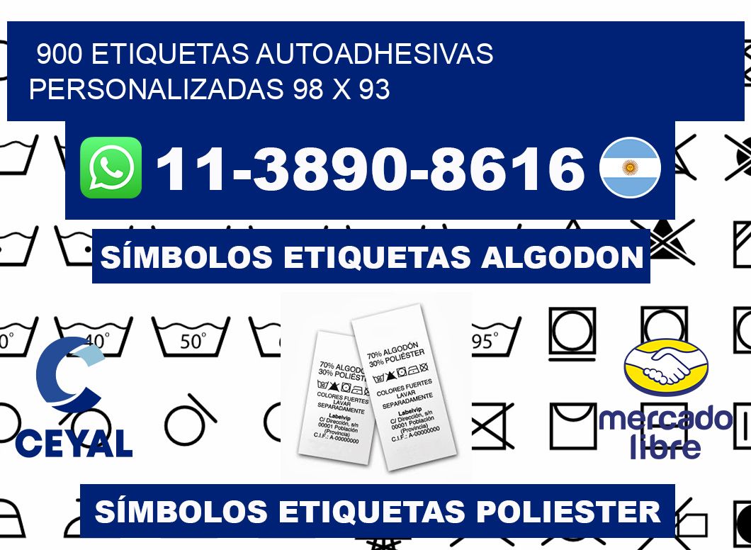 900 Etiquetas autoadhesivas personalizadas 98 x 93