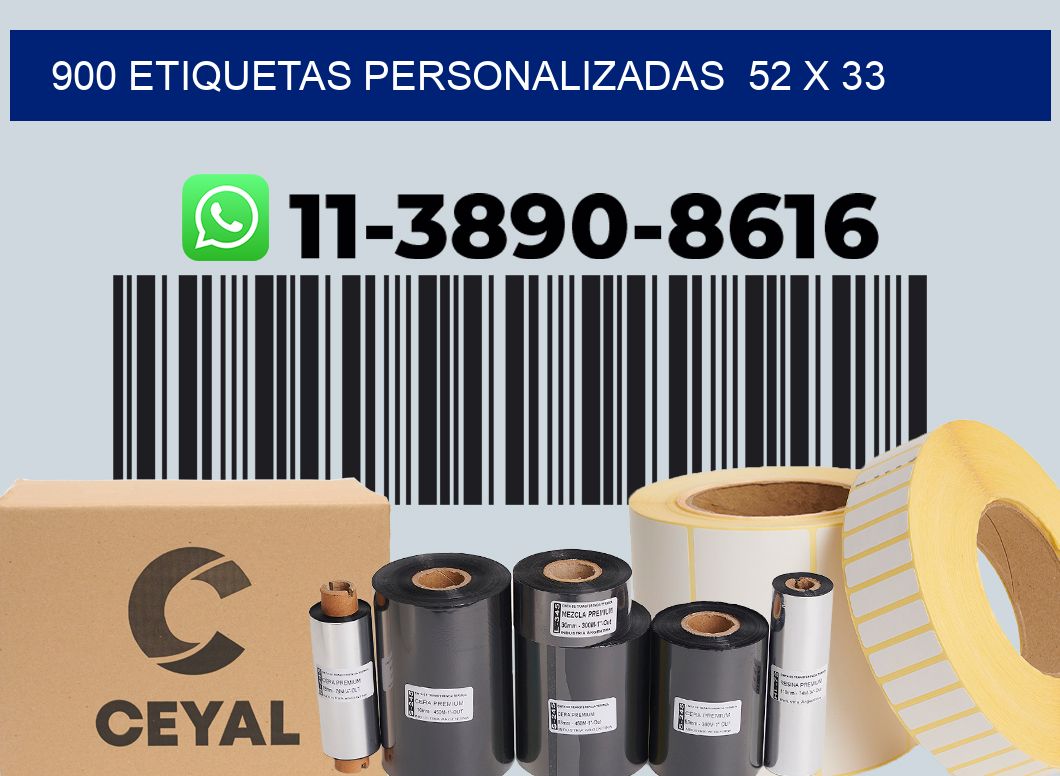 900 etiquetas personalizadas  52 x 33