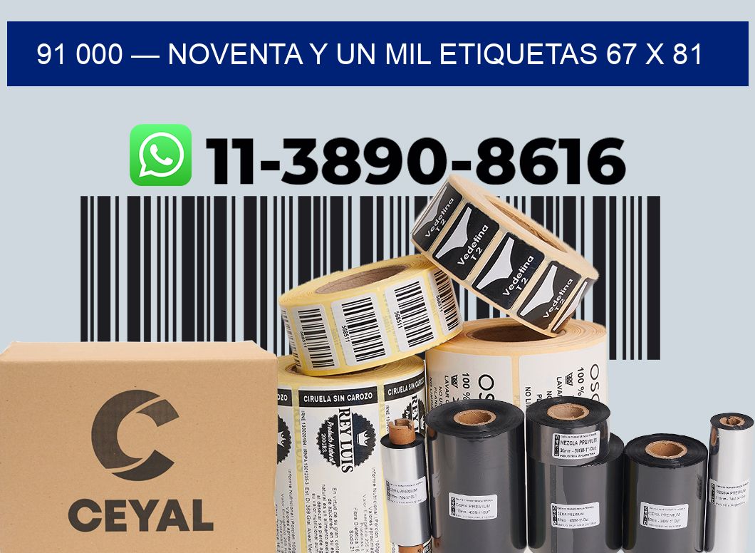 91 000 — noventa y un mil etiquetas 67 x 81