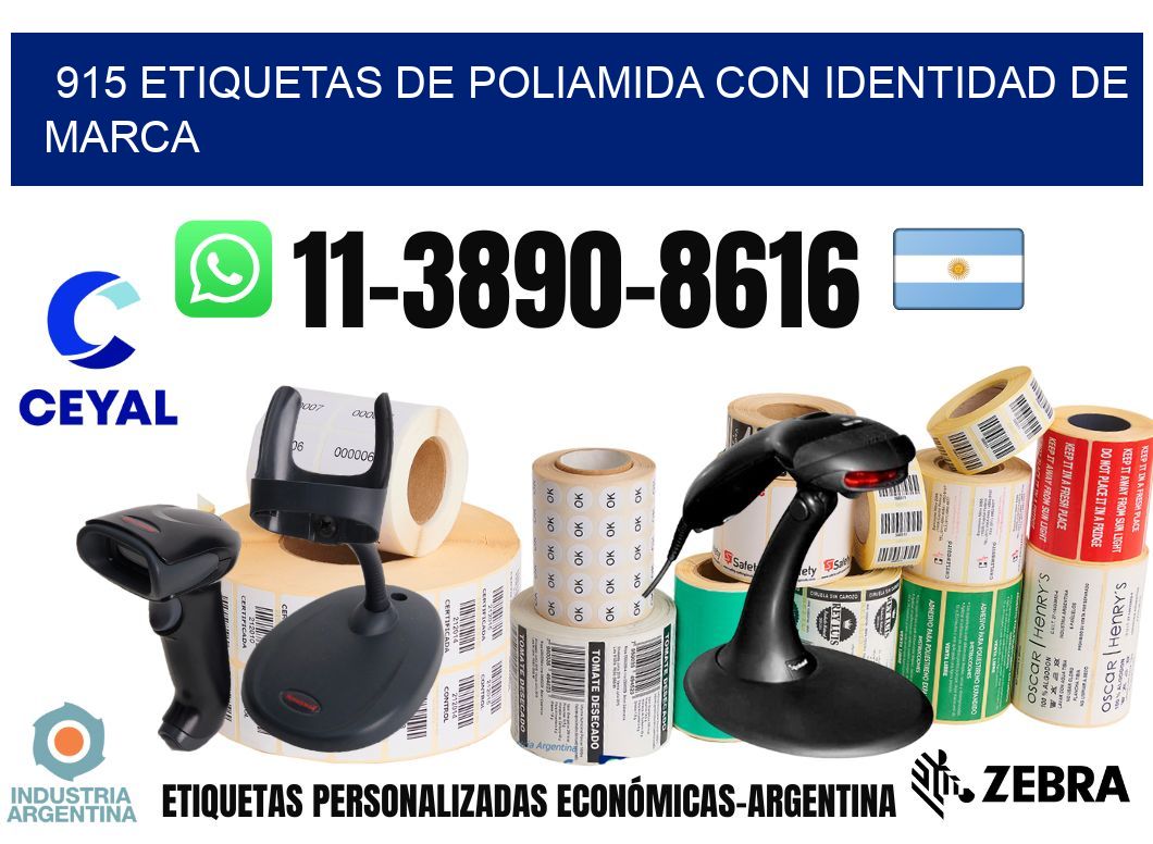 915 Etiquetas de poliamida con identidad de marca