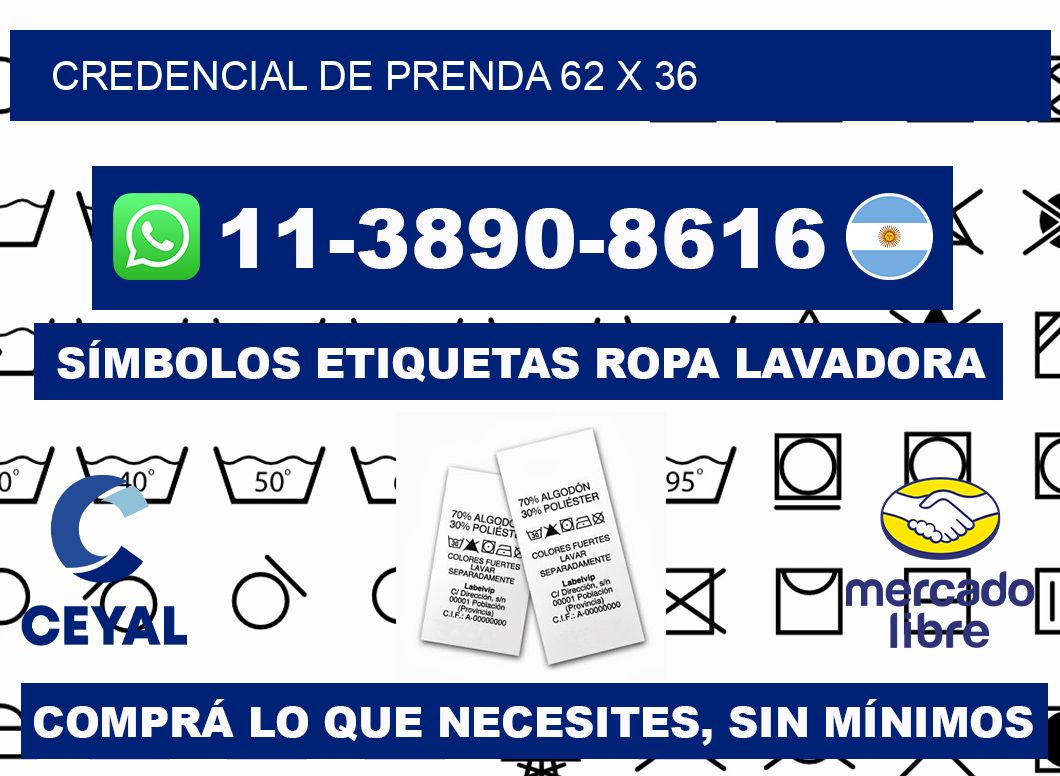 Credencial de prenda 62 x 36