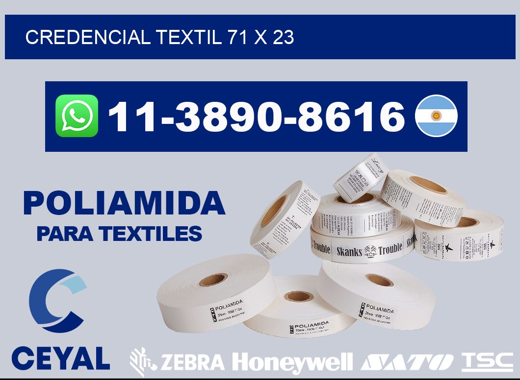 Credencial textil 71 x 23