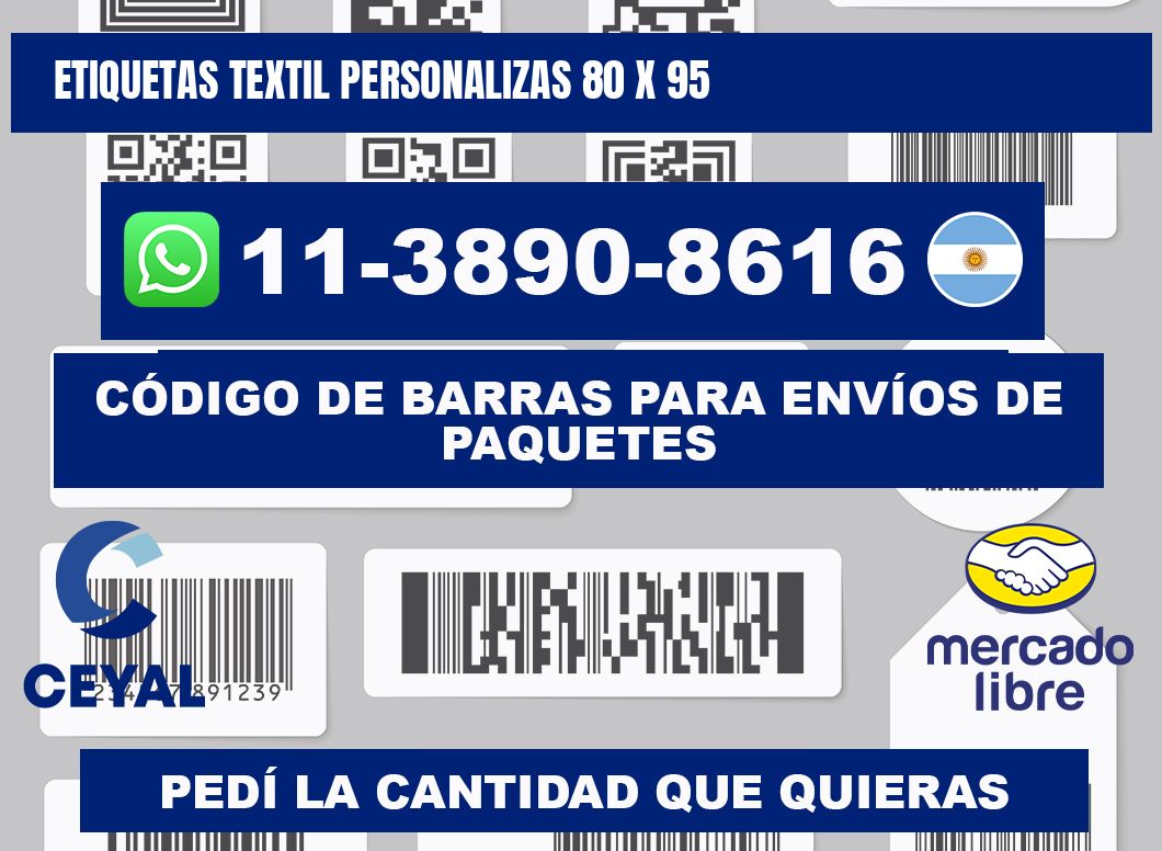 ETIQUETAS TEXTIL PERSONALIZAS 80 x 95