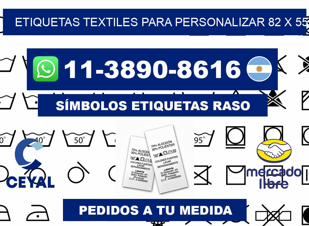 ETIQUETAS TEXTILES PARA PERSONALIZAR 82 x 55