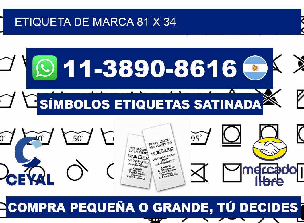 Etiqueta de marca 81 x 34