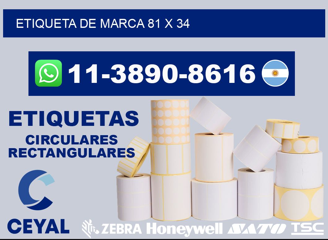 Etiqueta de marca 81 x 34