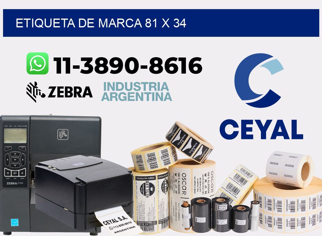 Etiqueta de marca 81 x 34