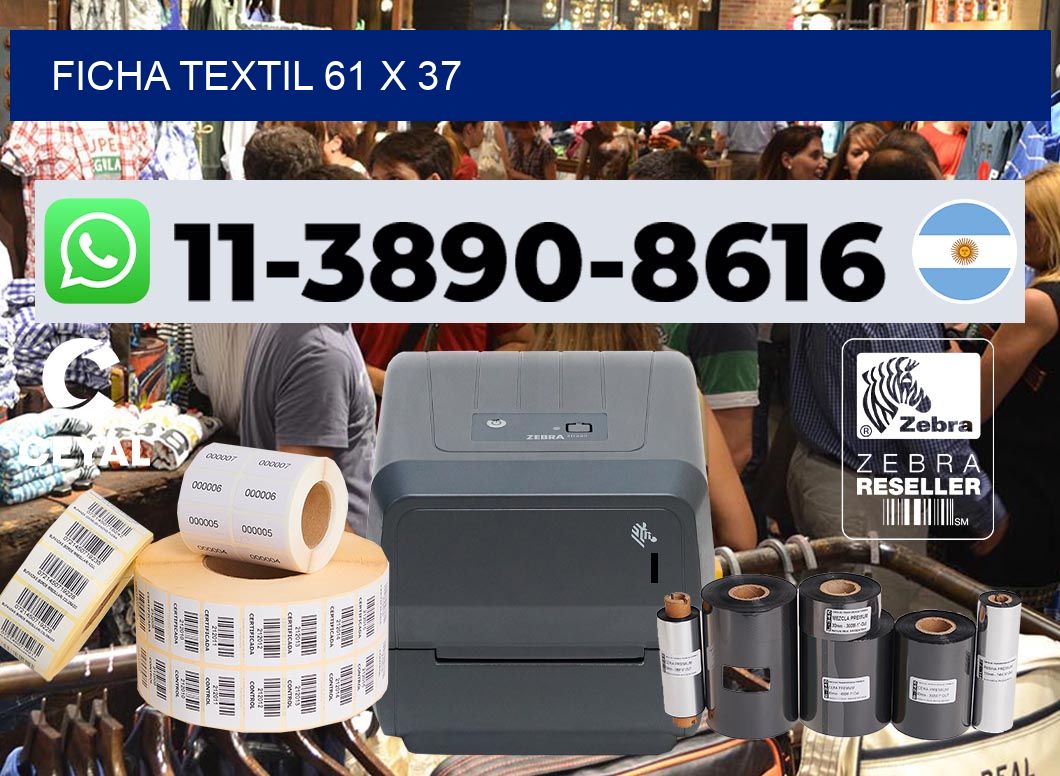 Ficha textil 61 x 37