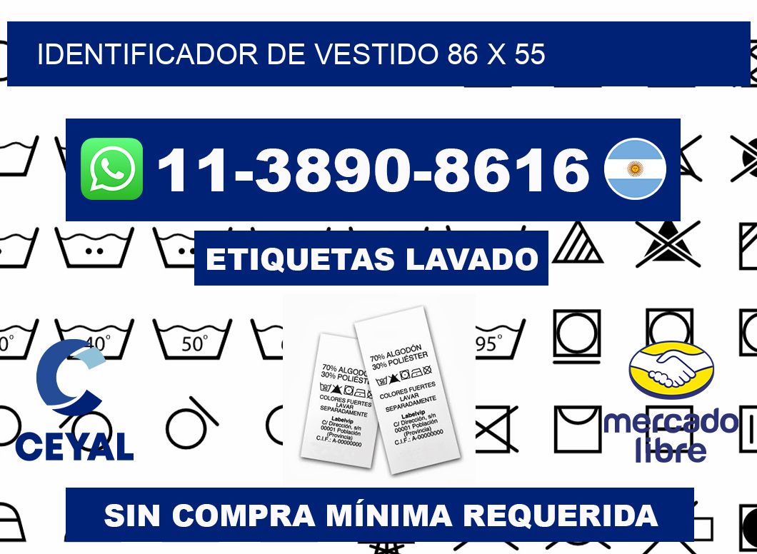 Identificador de vestido 86 x 55