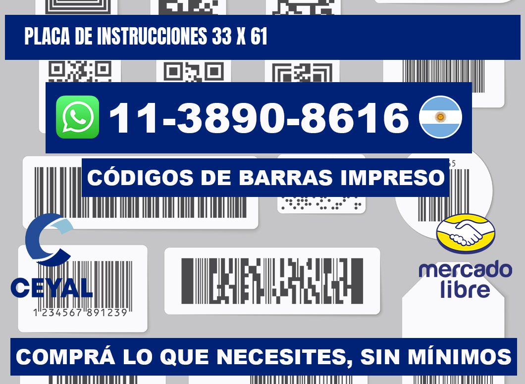 Placa de instrucciones 33 x 61