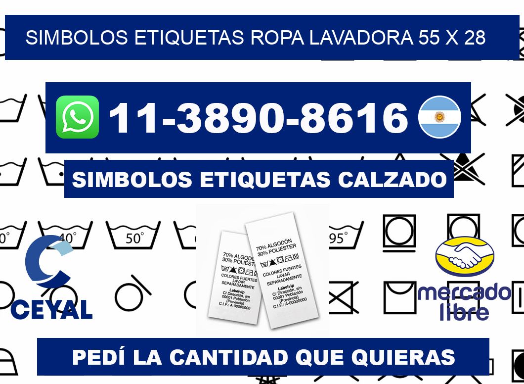 SIMBOLOS ETIQUETAS ROPA LAVADORA 55 x 28
