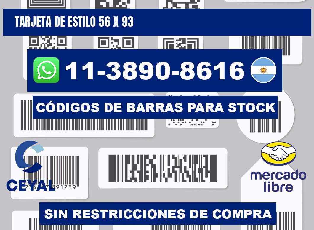 Tarjeta de estilo 56 x 93