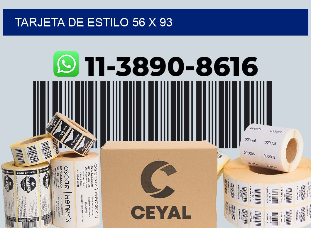 Tarjeta de estilo 56 x 93