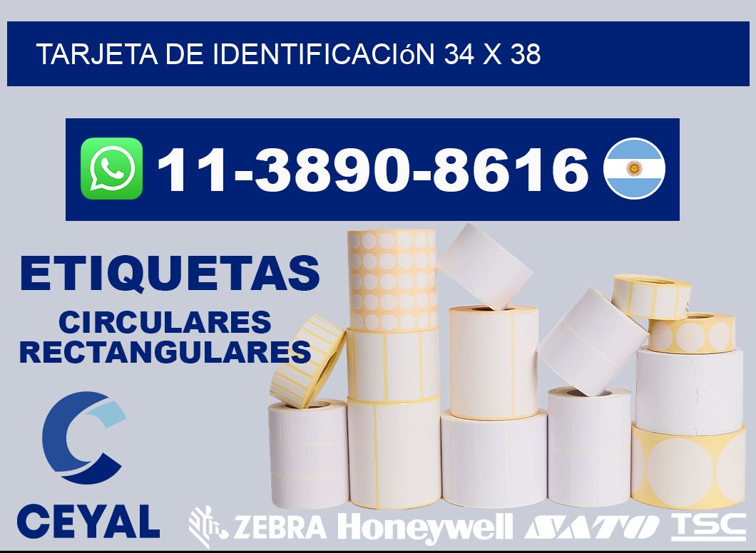 Tarjeta de identificación 34 x 38