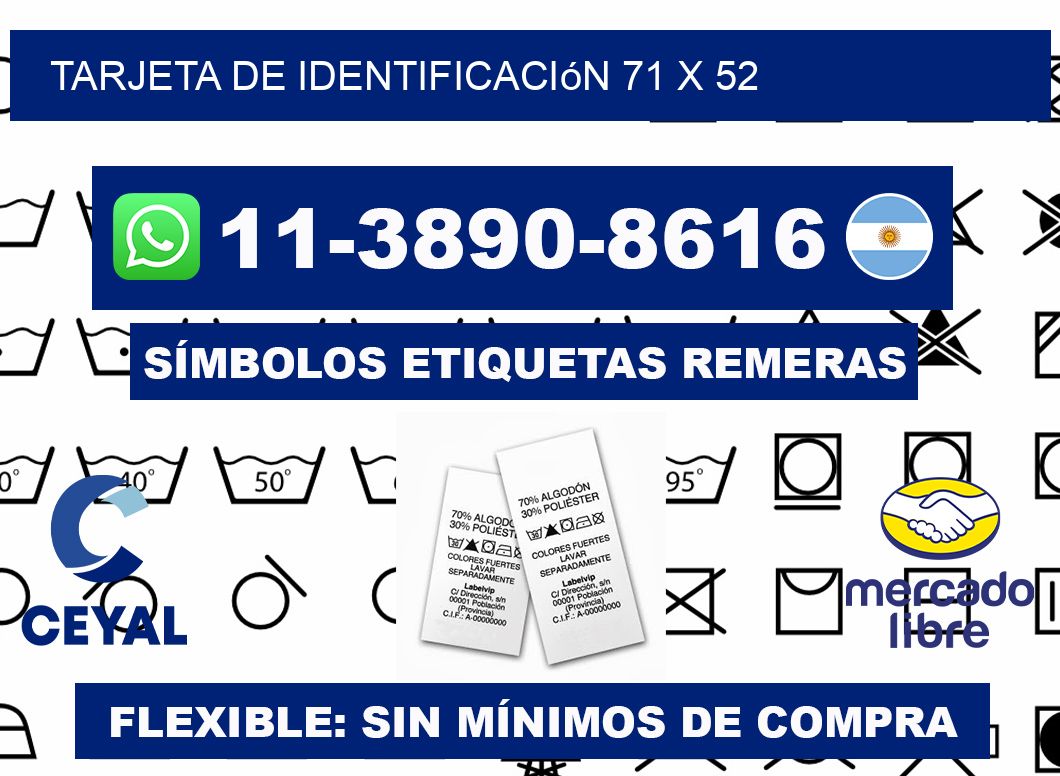 Tarjeta de identificación 71 x 52