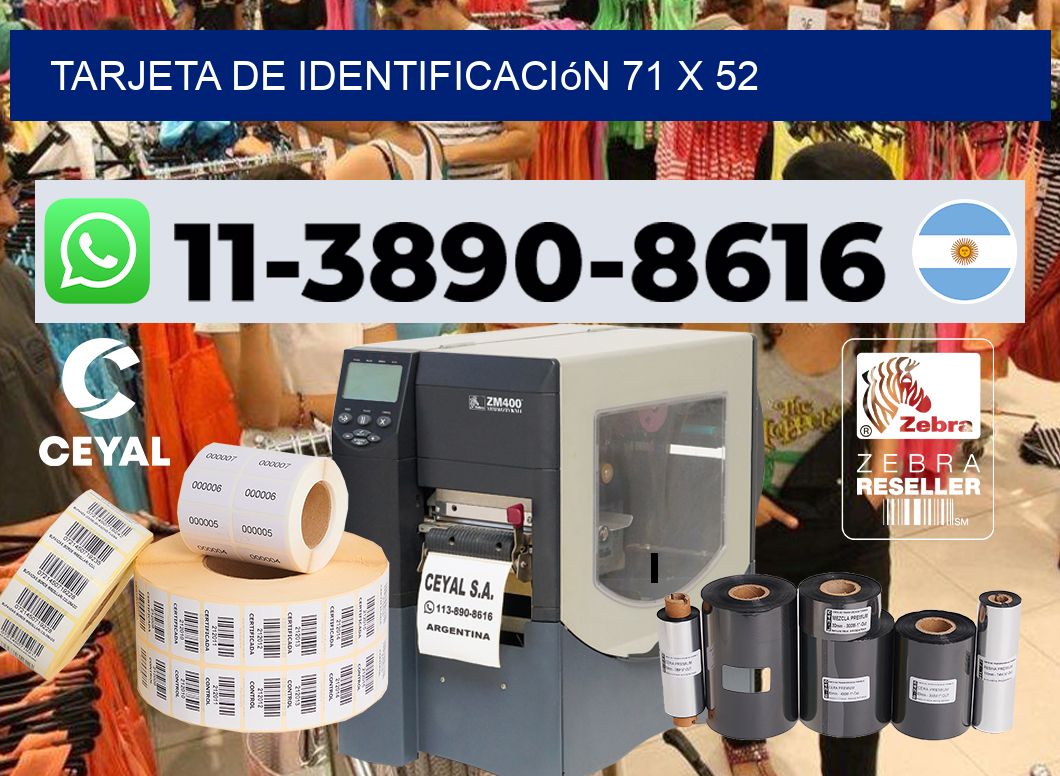 Tarjeta de identificación 71 x 52