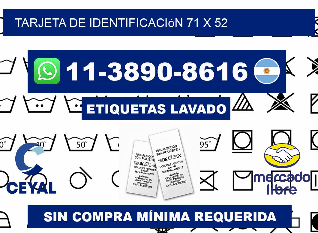 Tarjeta de identificación 71 x 52