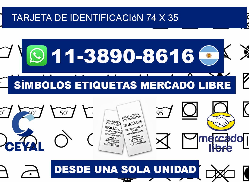 Tarjeta de identificación 74 x 35