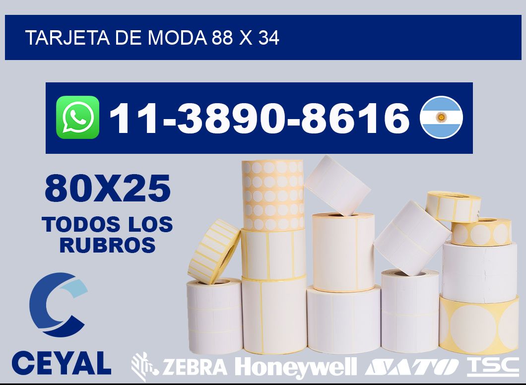Tarjeta de moda 88 x 34