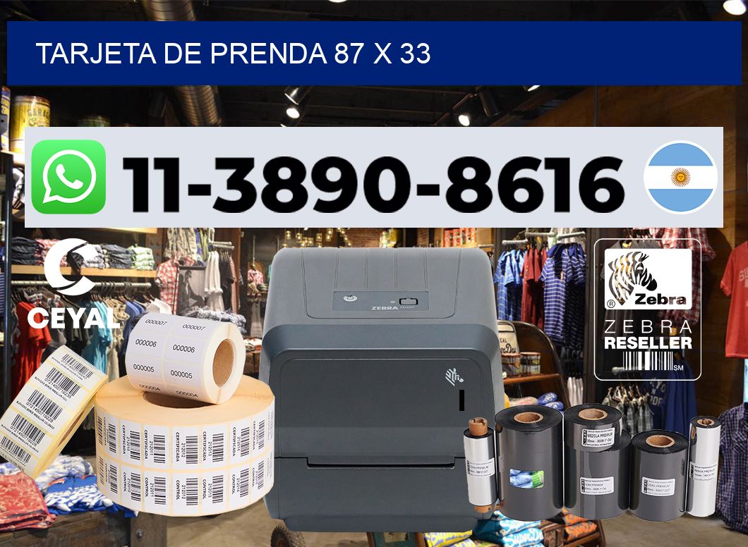 Tarjeta de prenda 87 x 33